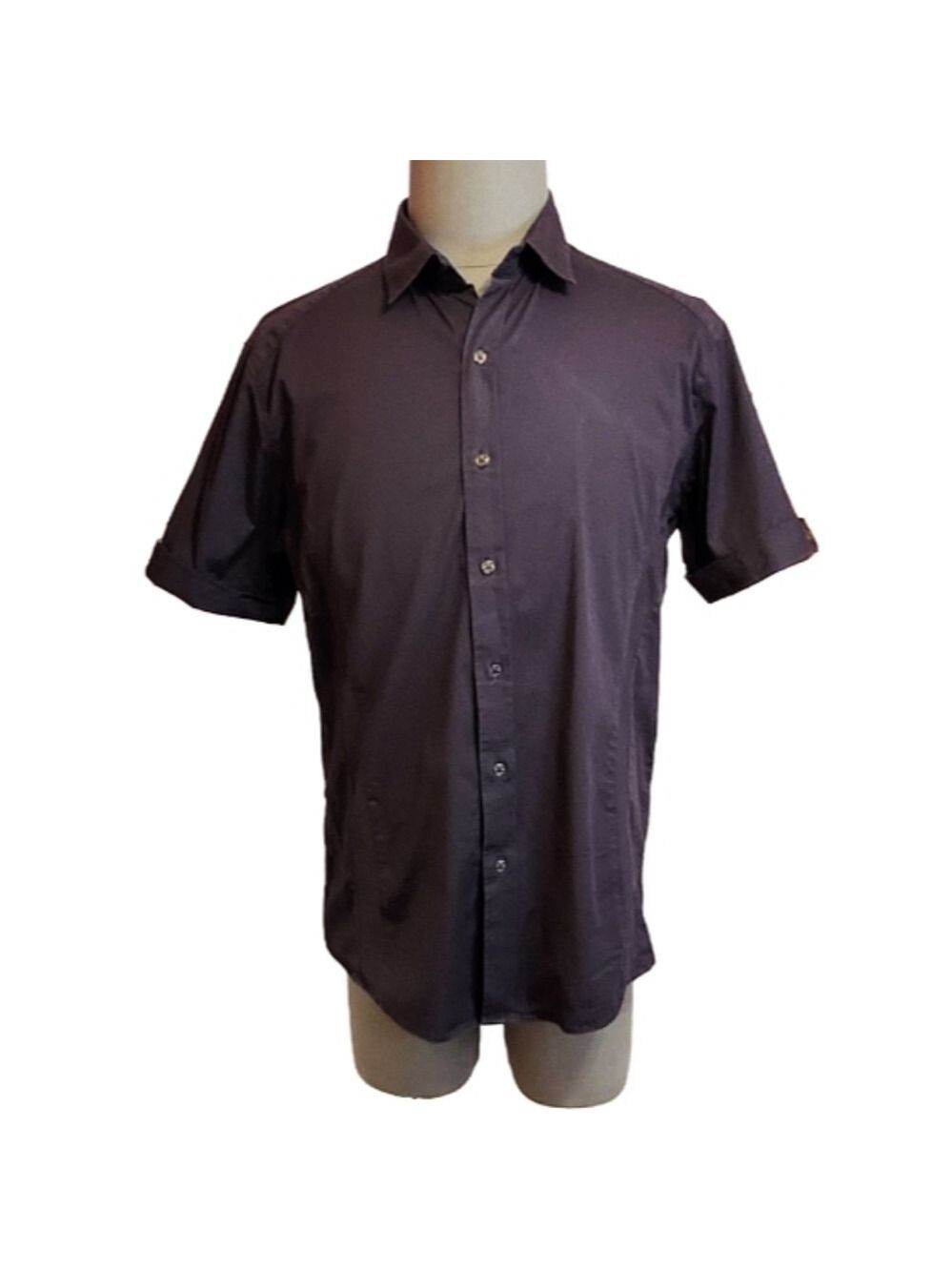 7 Diamonds Navy Short Sleeve Dress Shirt Extra Large
